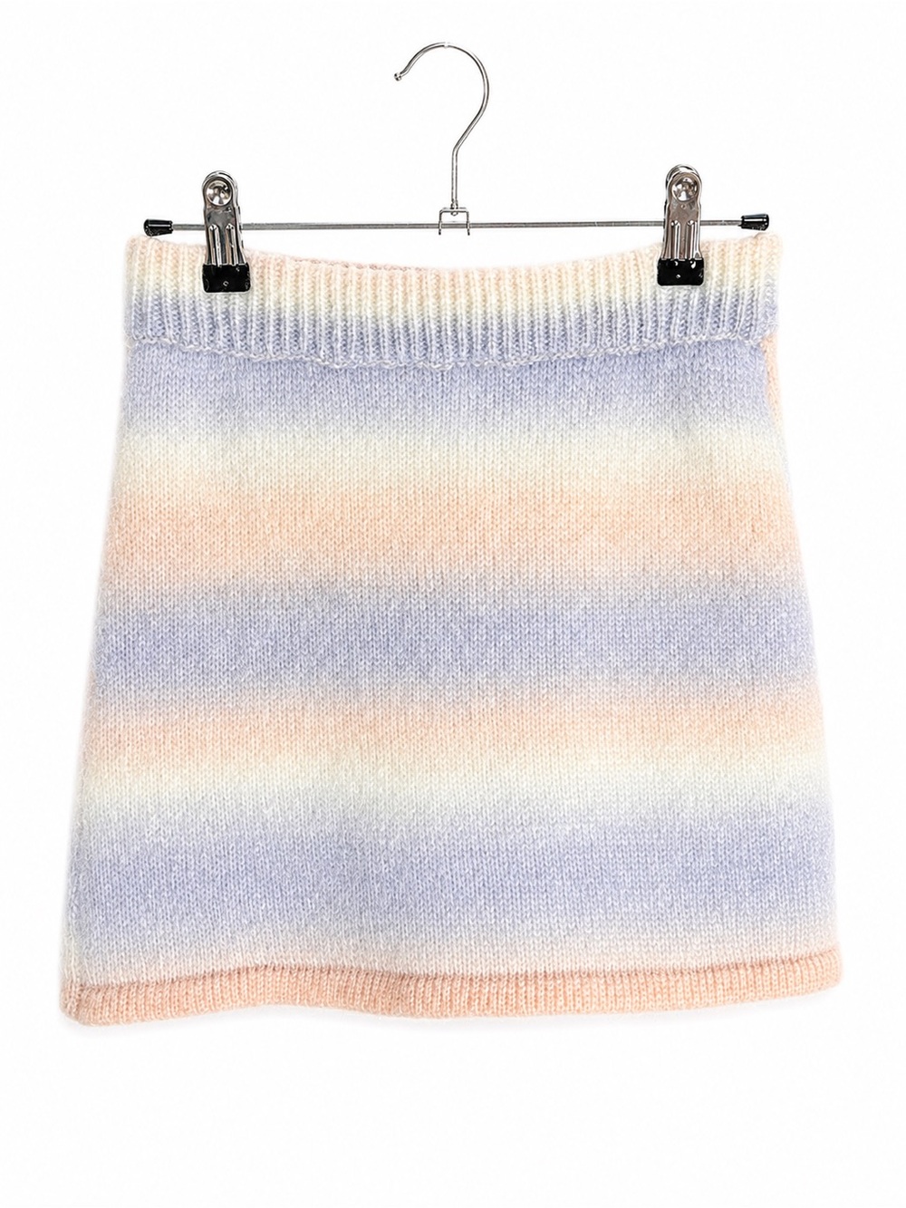 LUCY PARIS Pastel Striped Fuzzy Knit Mini Skirt Size Small